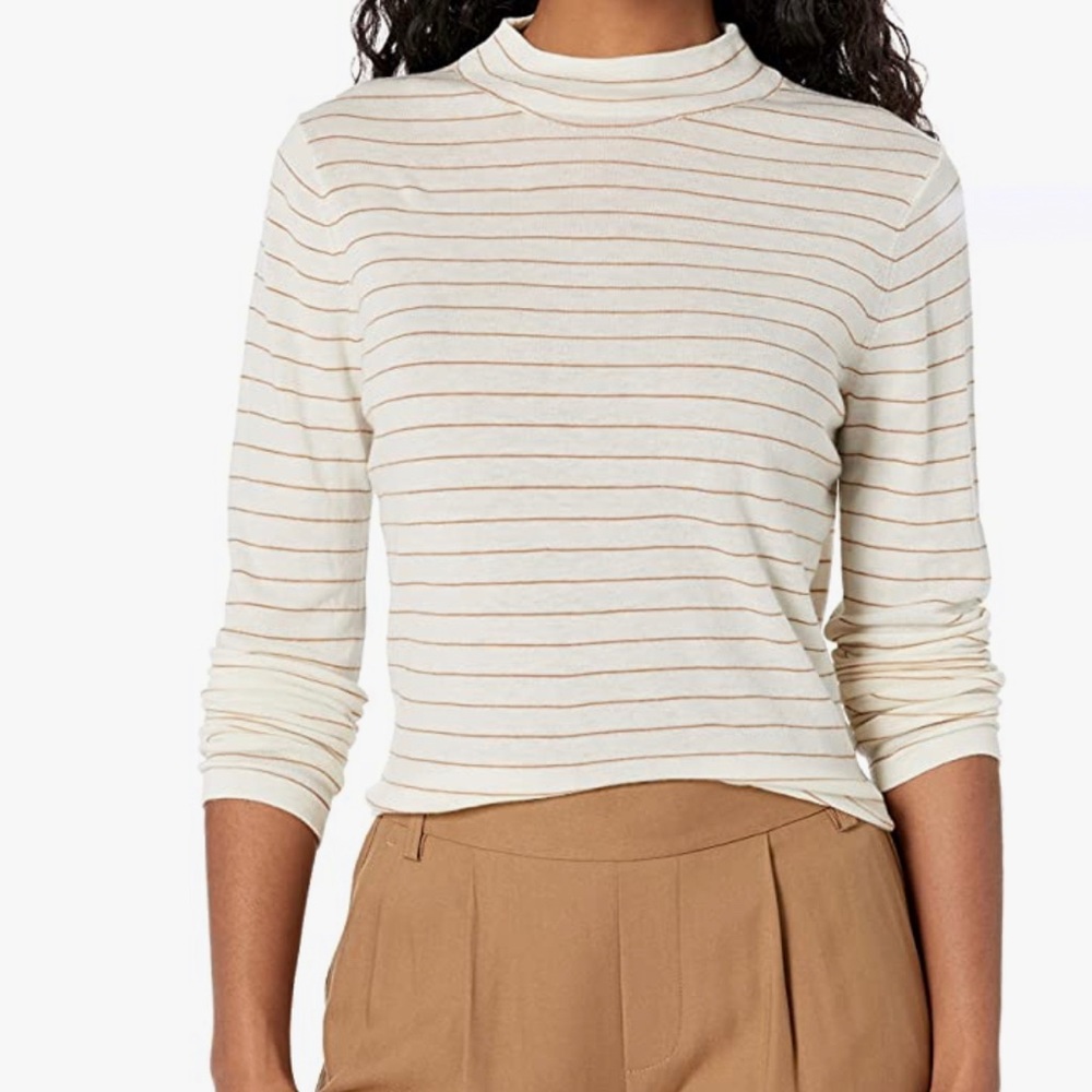 NWT Vince Women's Striped Saddle Sleeve Pullover $275 XS
